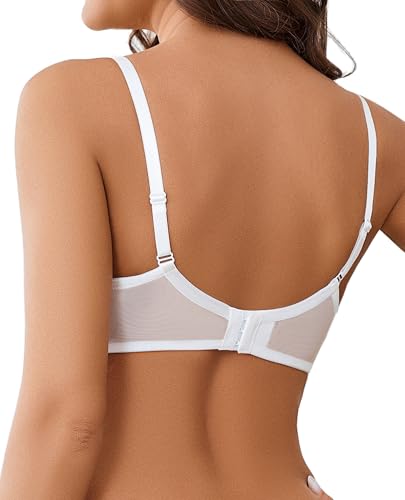 Image of Avidlove Women Lace Bra Underwire Sexy Bralettes Unlined Mesh Full Coverage Lingerie Everyday Bras
