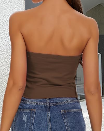 Image of Summer Tube Tops Basic Crop Tops for Women Strapless Tank Casual Tunics Sexy Short Shirts 2026