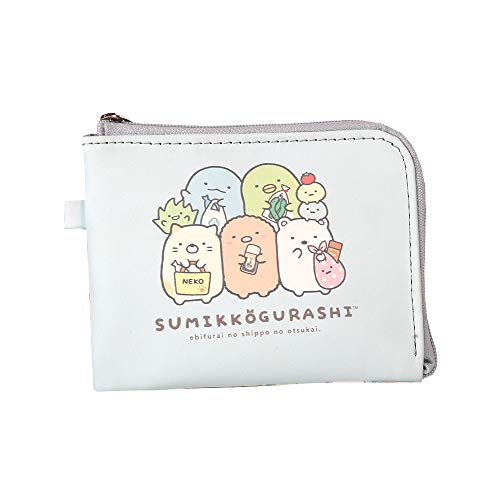 Magic Channel Sumikko Gurashi-Cute Mini Card Neck Pouch- Money Clip and Card Holder Wallet, Zipper Corner Wallet (blue)
