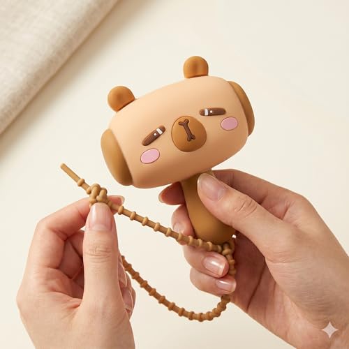 Image of Cute Animal Character Hammer Toy with Wrist Strap, Design, Silicone, Multicolour (Capybara)