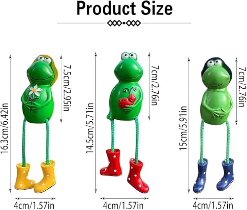 Figura decorativa de rana para jardín en resina miniatura 3