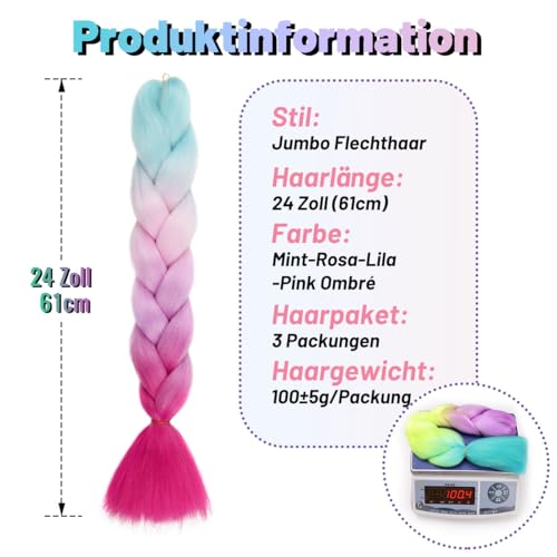 Extensiones de pelo trenzado Jumbo de 61 cm para evitar enredos al peinar 2