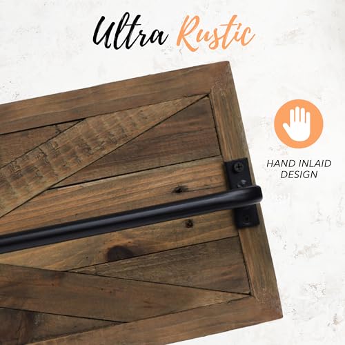 Autumn Alley TRK001WD Rustic Farmhouse Towel Rack – Stunning Barn Wood Farmhouse Bathroom Decor thumb #4