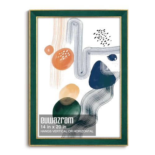 Suede 14x20 Frame - Single Frame, Christmas Elegant Green 14 x 20 Poster Frame, 14x20 Picture Frame for Artwork Puzzles Photos and Movie Posters
