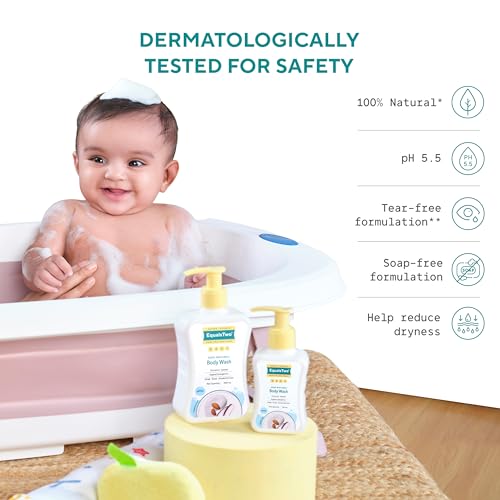 Image of EQUALSTWO by Zydus Baby Body Wash 100ml, Tear-free & Soap-free, Head to Toe Baby Wash for Bath, Hypoallergenic & Dermatologically Tested, pH 5.5, Gentle Hydration for All Skin Types, (Pack 1)
