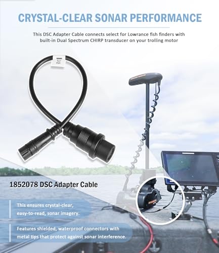 Image of 1852078 Replace for MKR-DSC-15 DSC Transducer Adapter Cable 8-PIN, for Lowrance Fish Finders, for Minn Kota Motor Built-in Dual Spectrum Chirp transducer, for 2D Sonar only