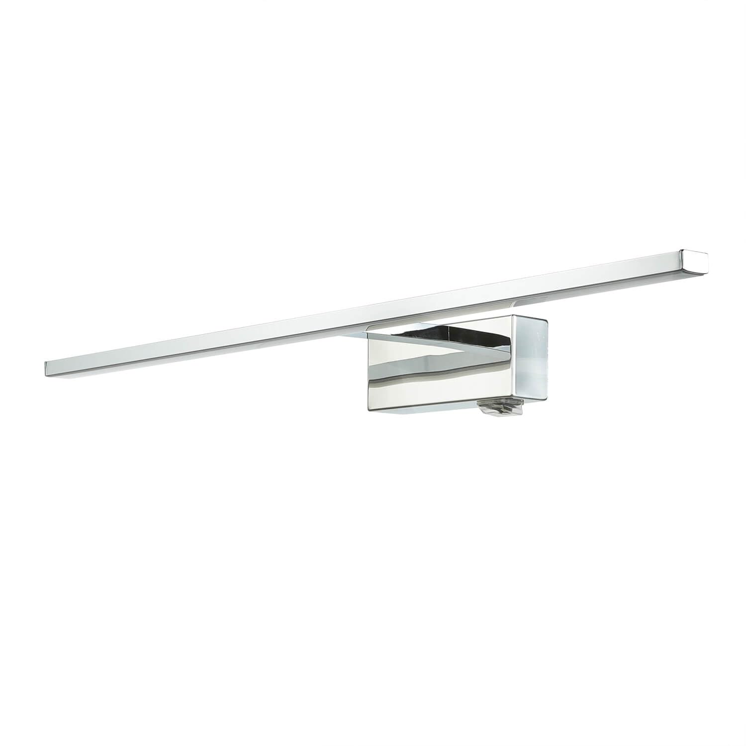 Licht-Erlebnisse LED Spiegelleuchte mit Schalter IP44 Chrom 4000 K 850 lm neutralweiß B: 55,5 cm Metall Wandleuchte Badezimmer Bad Lampe