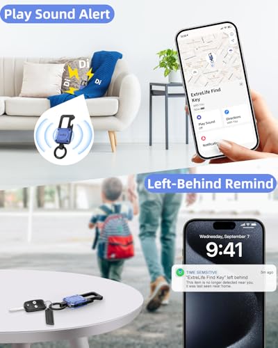 Image of ExtreLife Keychain, Works with Apple Find My, Bottle Opener, Carabiner Car Key Chains with Gps Tracker