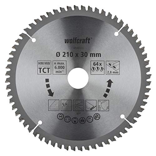 WOLFCRAFT 6540000 Disco de Sierra Circular HM, 64 dient, Serie lila Pack 1