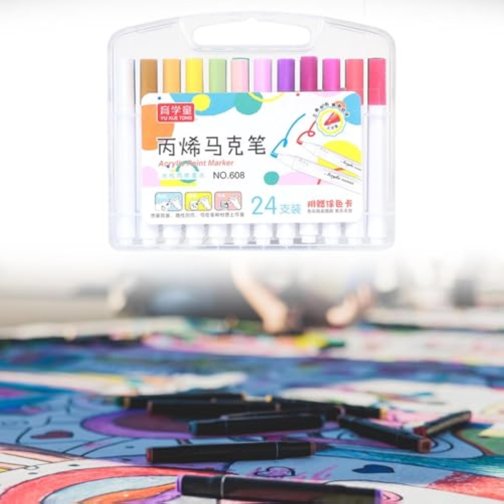 Acrylic Paint Markers Waterproof with Carry Case