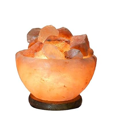 Natural Himalayan Salt Lamp Bowl Hand Crafted by Ambient Authentic Natural Crystal Salt Rock with UL Listed Dimmer Switch…