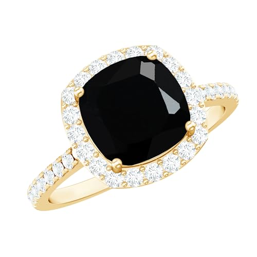Lab Created Black Diamond Engagement Ring with Diamond for Women, 3.50 cttw