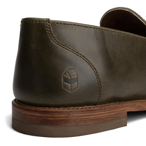 Image of The Montana, Leather Slip On Loafers, Business Casual Shoes for Men, Mens Dress Sneakers, Men's Boat Shoe, Slipper & Moccasins Alternative, Comfortable Dressy Brown & Black, Non Slip Work Loafer