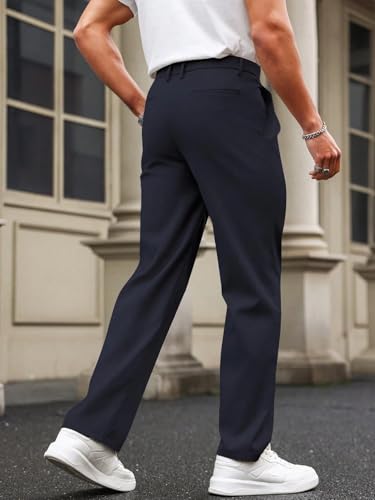 Image of SHIENZY Men's Formal Black Trousers | Tailored Fit Office Pants Workwear | Classic Formal Trousers for Men | Elegant and Comfortable Men's Formal Pants