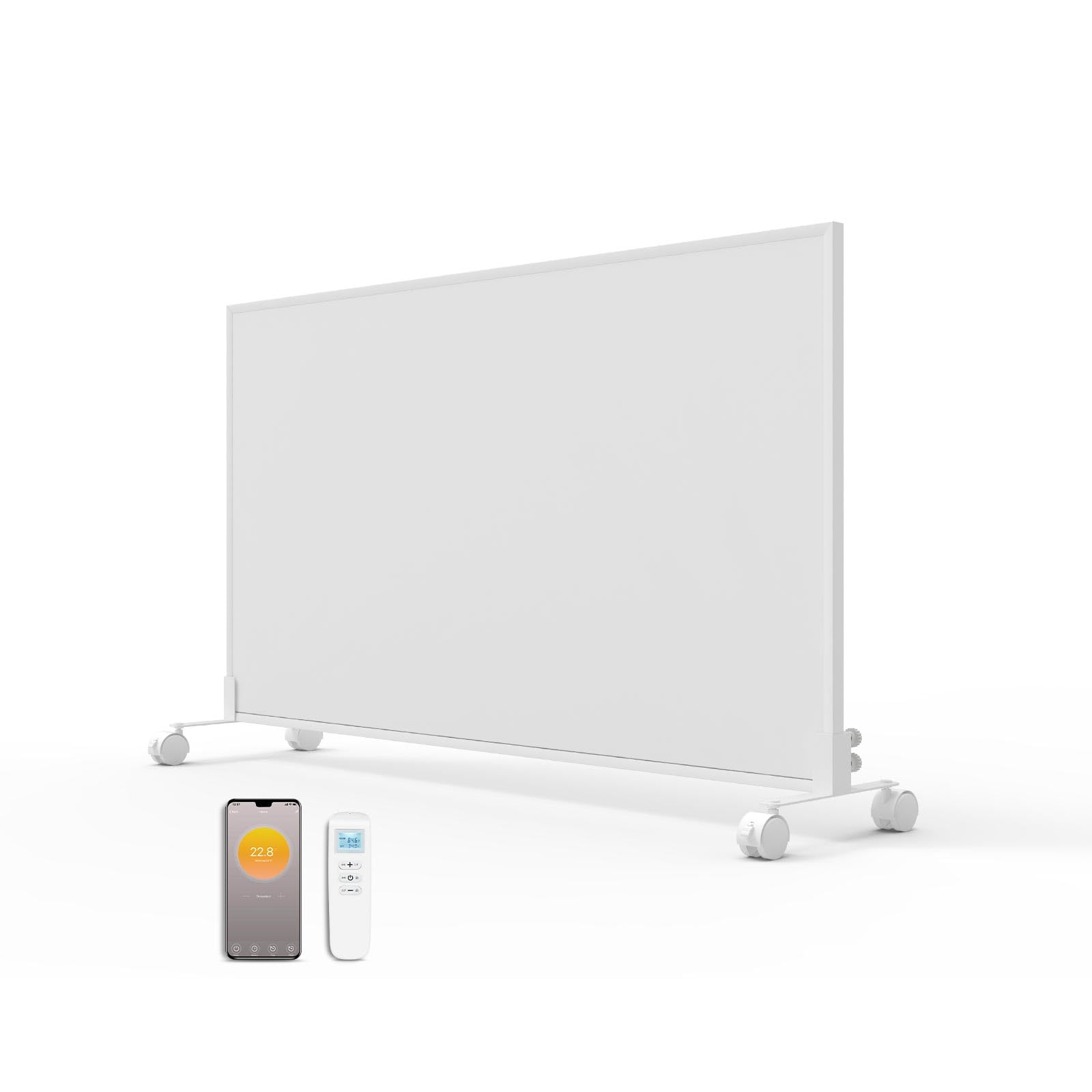 918x618mm Infrared Heating Panel Built in Thermostat- WIFI with Roller, Far Infrared Panel Heater - Wall Mounted & Free Standing Eco-friendly Low Energy App Remote Control Heaters with Timer - 580w