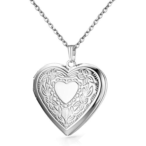 YOUFENG Love Heart Locket Necklace Pendant Locket Necklace That Holds Pictures Gifts