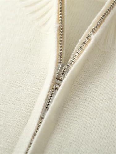 Men Loose Casual Mock Neck Cardigans Stand Collar Cashmere Cardigan Thick Open Front Sweater4