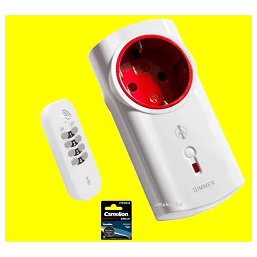 JKshop24 Funk-Dimmer Zwischenstecker 3-200 W +4-Kanal-Handsender IP55 +CR2032 | Phasendimmer phasenseitig dimmbare LED,Hochvolt-Halogen-Leuchten,Glühlampen Intertechno Funkschalter-Set JK-IT-SET-122
