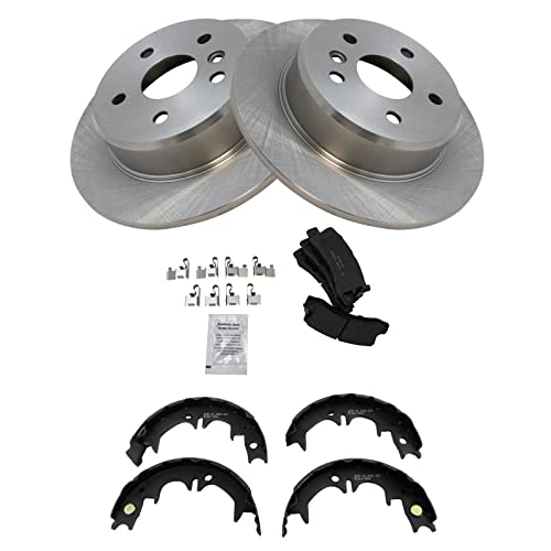 Image of TRQ Rear Brake Pad and Rotor Set Ceramic Compatible with 1999-2003 Lexus RX300