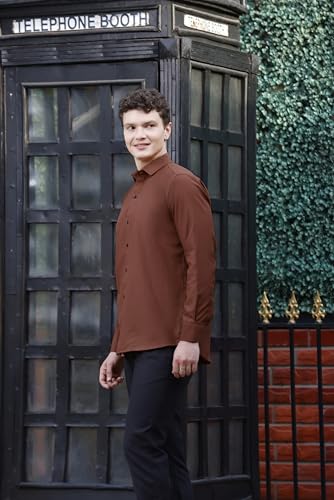 Image of Zilcon Linen Shirts for Men Casual Button Down Long Sleeve Shirt Solid Summer Beach Hawaiian Shirts