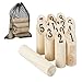 Produktbild Relaxdays Kubb Wikingerspiel, finnisches Wurfspiel, Holz, Outdoorspiel mit Nummern, Erwachsene u. Kinder, Tasche, Natur, 1 Stück