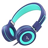 Elecder i37 Kids Headphones Children Girls Boys Teens Foldable Adjustable On Ear Headphones 3.5mm Jack Compatible Cellphones Computer MP3/4 Kindle School Tablet Teal