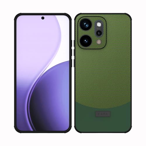 Image of Kapa MatrixWoven Grip Back Cover for Oppo Reno 14 Pro 5G | Woven Fabric & Leather Hybrid Camera Protection, Shockproof Slim Bumper Case (Olive Green)