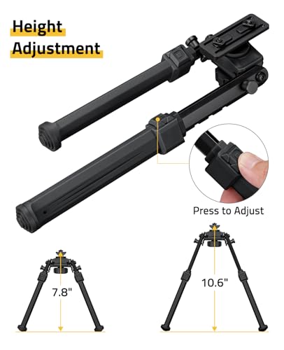 Cvlife Bipod Compatible With M-Rail Bipods For Rifles Tactical Rifle Bipod Sturdy Portable Height Adjustable Bipod For Hunting Shooting Outdoors  thumb #4