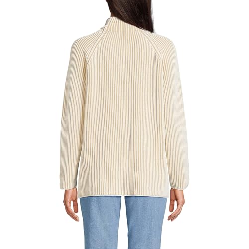 Lands' End Women's Drifter Two Color Shaker Mock Neck Sweater2