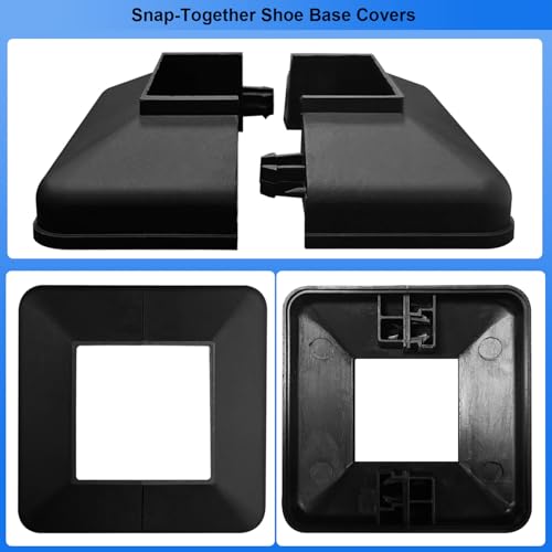 Image of Plastic Lower Post Base Cover, Decorative Square Railing Base Trim, Durable Fence Post Flange Skirt for Patio, Porch, Stair, and Railing Systems (8pack, Fit 2'' Post)