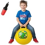 WALIKI TOYS Hopper Ball For Kids Ages 3-6 (Hippity Hop Ball, Hopping Ball, Bouncy Ball With Handles, Sit & Bounce, Kangaroo Bouncer, Jumping Ball, 18 Inches, Yellow, Pump Included)