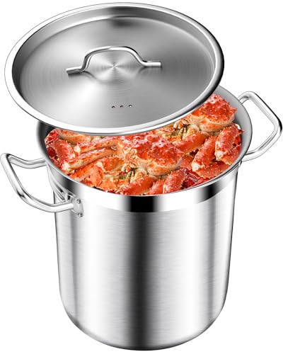 Comparison: Best 40 Quart Stock Pot 10 STOCKPOT Large Soup Pot with Lid - 40 Quart Stainless Steel Stockpots, Cooking Pots, Stock Pot with Lid, Big Pots for Cooking, Heavy Duty, Induction & Oven Safe