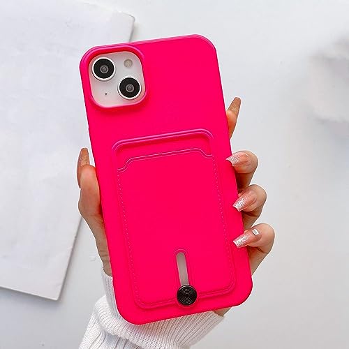 Coque silicone iPhone 13 Pro Max rose rouge idéale pour vos sorties sans portefeuille