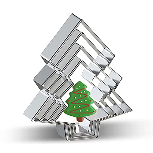 Christmas Tree Cookie Cutter Set Of 4 - Bulk, Large, Medium, Small Sizes Xmas Tree Cookie Cutters Biscuit Molds For Diy Chirstmas Day Holiday Party Decorations - Stainless Steel Azflyife #TOP1