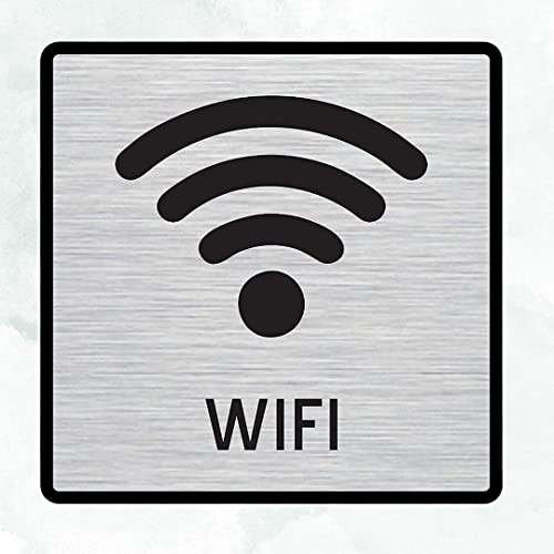 Image of CVANU Silver Acrylic WIFI Self-Adhesive Sign Board for Office /Hospital /Cafe Sign Board (set of 2) c89