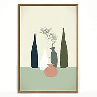 Framed Canvas Wall Art Vase by Morandi Canvas Prints Home Artwork Decoration for Living Room,Bedroom - 16x24 inches