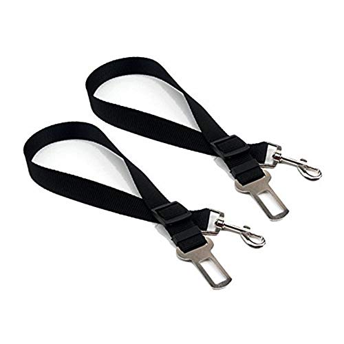 Amasawa Hunde Sicherheits Gurt fürs Auto,Sicherheitsgurt für Hunde mit elastischer, passend für alle Hunderassen,Verbindungsgurt aus Robustem Nylon für Höchste Sicherheit[2 Stück].
