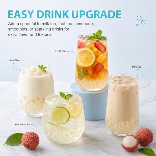 Image of Soeos Lychee Popping Boba Pearls, 1.2 lbs(550g)