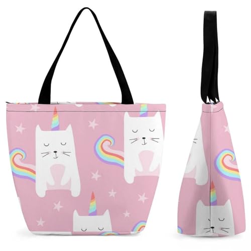 Sac à main licorne chaton bandoulière cabas shopping voyage femme
