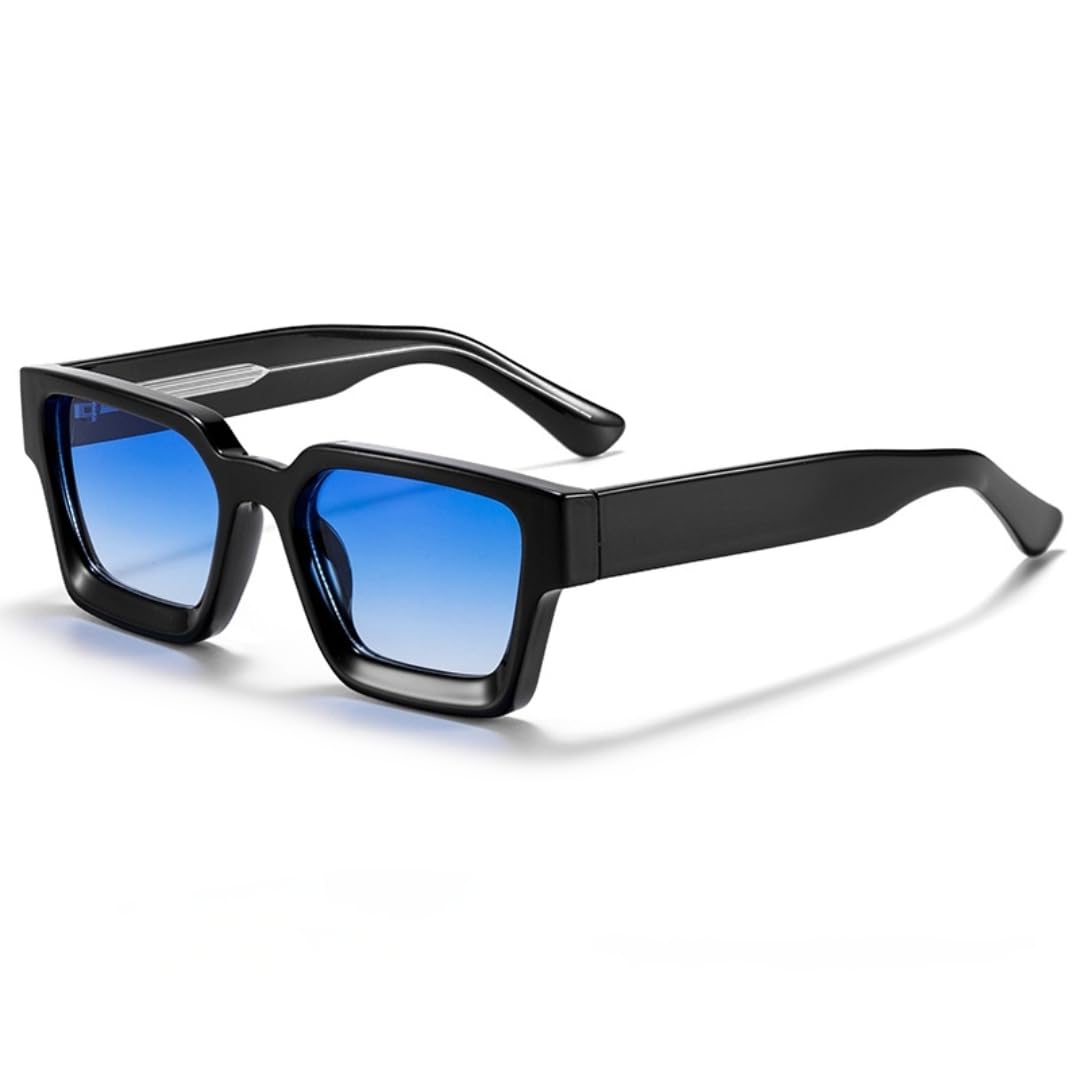 Occhiali da sole da uomo con montatura spessa quadrata, design retrò punk sfumato, occhiali da sole spessi, occhiali da donna per viaggi e feste, protezione UV400