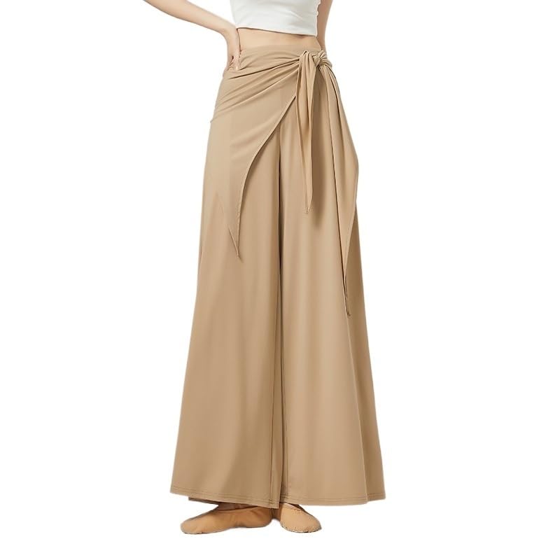 Pantalones de baile holgados y pantalones de yoga fluidos con cintura alta para mujer