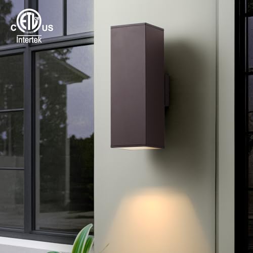 Image of mirrea 18 inch Modern Outdoor Porch Light, 2 Lights, Oil Rubbed Bronze, 2 Pack