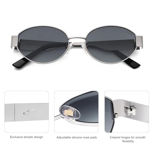 Image of SOJOS Retro Oval Sunglasses for Women Trendy Classic Shades UV400 Protection SJ1256