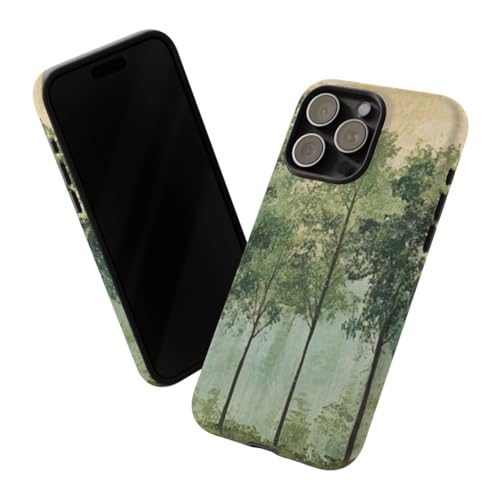 Coque iPhone 15 Pro Max rigide mate &eacute;vite les rayures art mural ligne d'arbre - 2