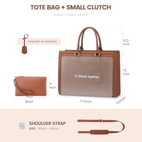 Image of LOVEVOOK Laptop Tote Bag for Women, Office Work Bag Briefcase fit for 15.6 inch Laptop, Large Capacity Teacher Bag Handbag