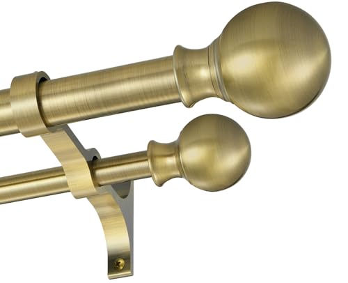 Tringle double rideaux 36-72 po aluminium bronze antique