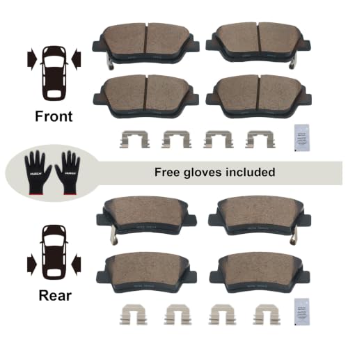 Image of HUSCH Front & Rear Ceramic Brake Pads Fit For Hyundai Sonata, For Kia | Clean Wheels, Quiet, Short Braking Distance, Responsive Braking, Long Service Life, for Various Weather, Road Performance