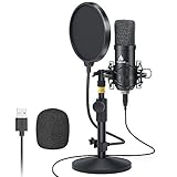 PLUG and PLAY:Das Mikrofon verfügt über einen USB 2.0-Datenanschluss,der einfach mit Ihrem Computer und dem Linux-Betriebssystem zu verbinden ist.Es ist keine zusätzliche Treibersoftware und keine externe Soundkarte erforderlich.Das doppelt abschirmende USB-Kabel reduziert Störungen.in einem Podcast,Livestream,Videoanruf oder den meisten anderen Arten von Aufnahmen gut zu klingen