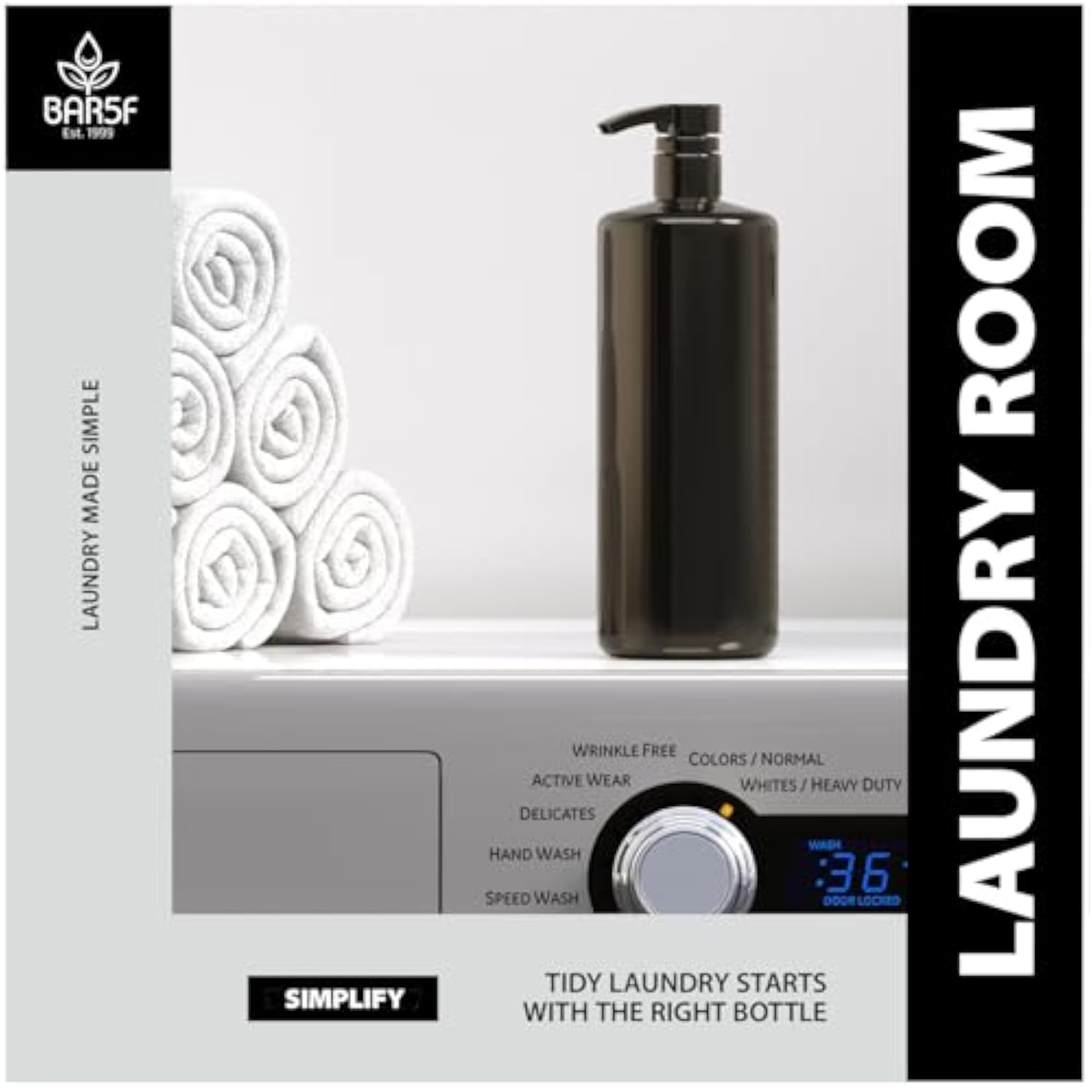 Empty Shampoo Bottles with Pump, Black