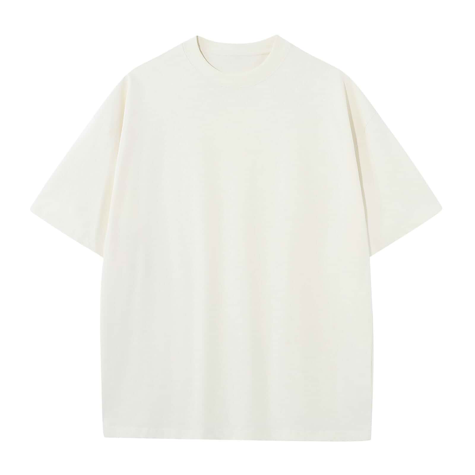 KEEPSHOWING Men's Cotton T-Shirts Oversized Unisex Short Sleeve Crew Neck Loose Basic Tops Solid Athletic Tee